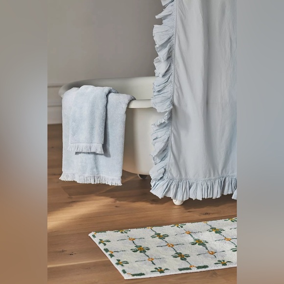 Anthropologie Bath Anthropologie Ruffled Shower Curtain Nwt Poshmark